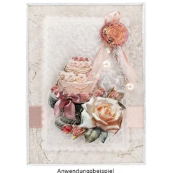 Kristallkunst-Schmucksteine, Rosenblüte, Ø 2,6cm, transparent, klar, irisierend, 15 Stück