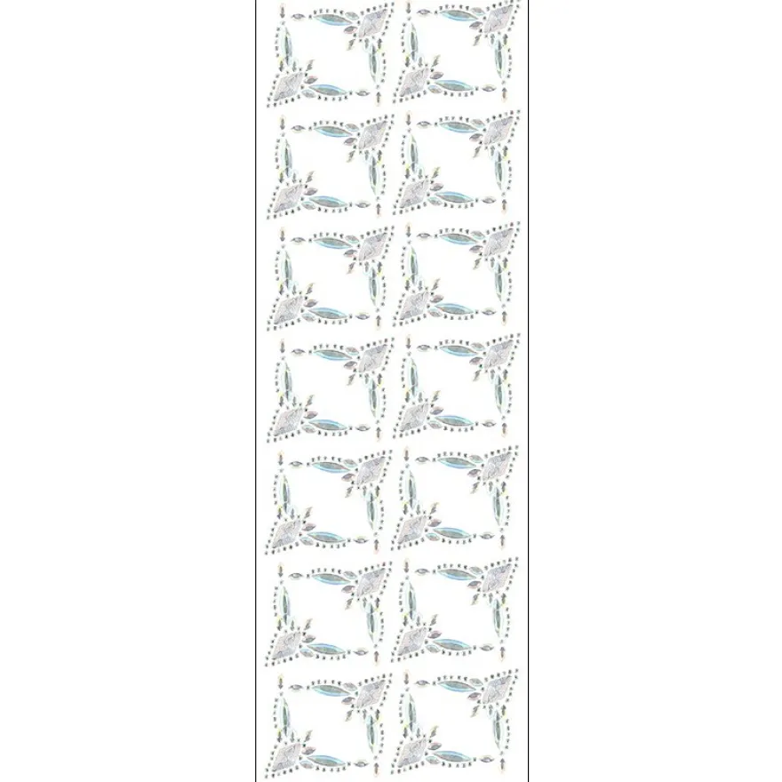 Kristallkunst, Zierecken-Ornament 1, 10cm x 30cm, selbstklebend, klar irisierend