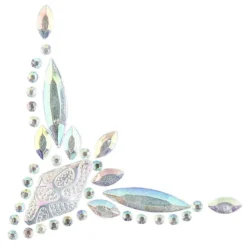 Kristallkunst, Zierecken-Ornament 1, 10cm x 30cm, selbstklebend, klar irisierend