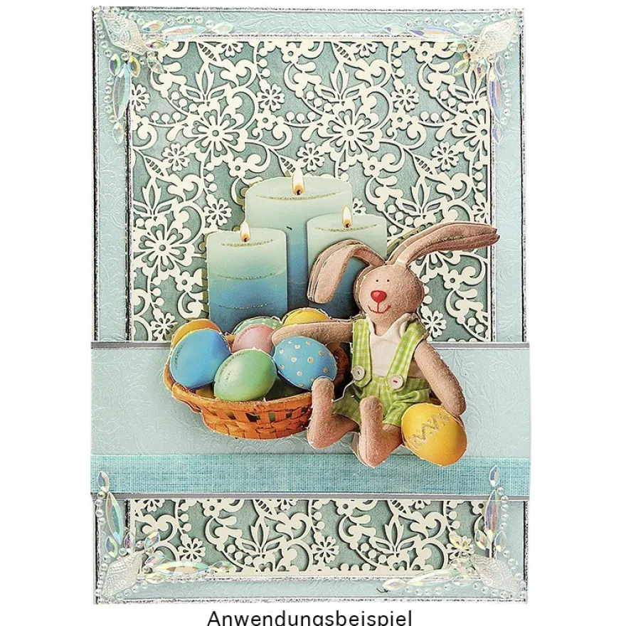Kristallkunst, Zierecken-Ornament 1, 10cm x 30cm, selbstklebend, klar irisierend