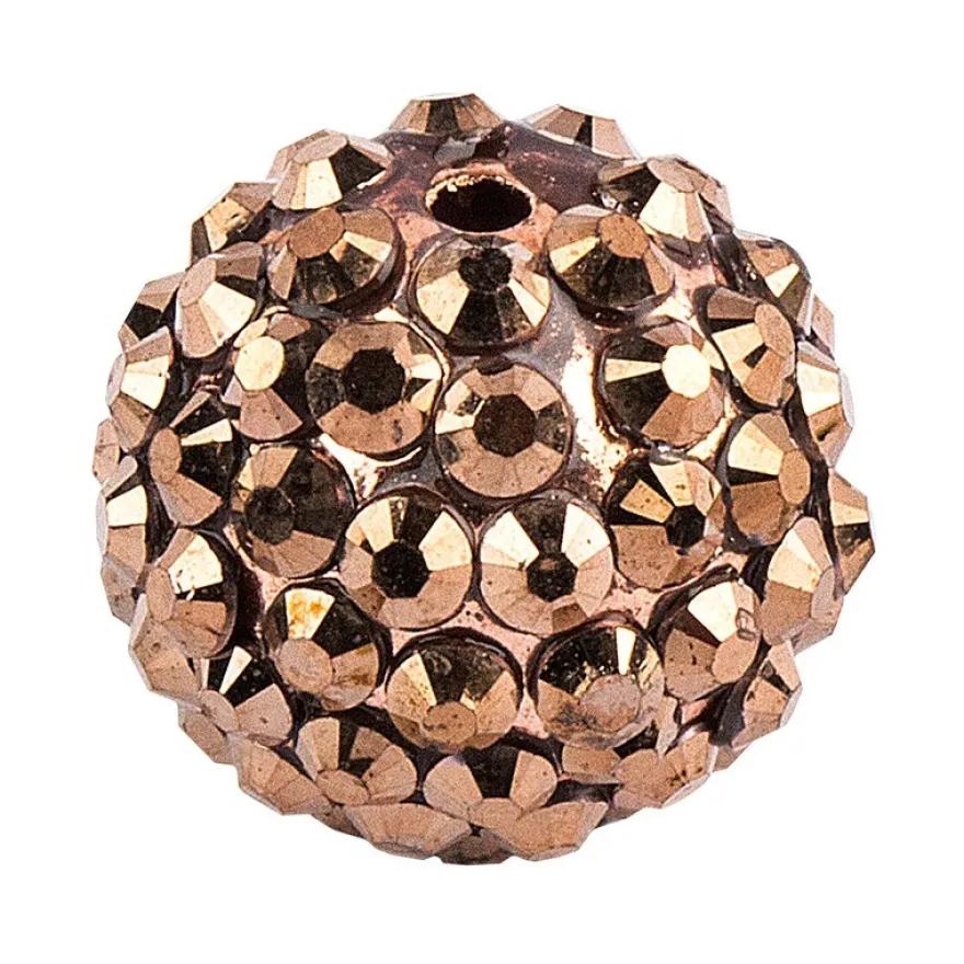 Kristall-Perlen, Ø 18mm, bronze, 10 Stück