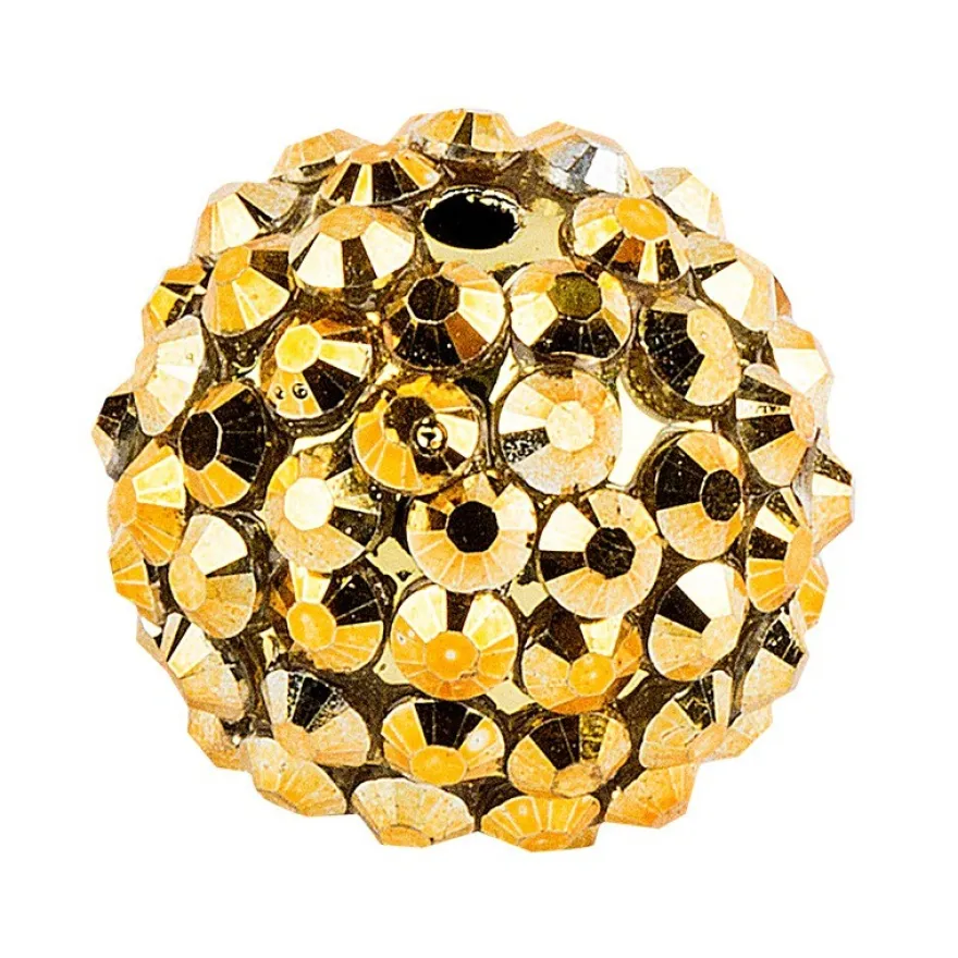 Kristall-Perlen, Ø 18mm, gold, 10 Stück