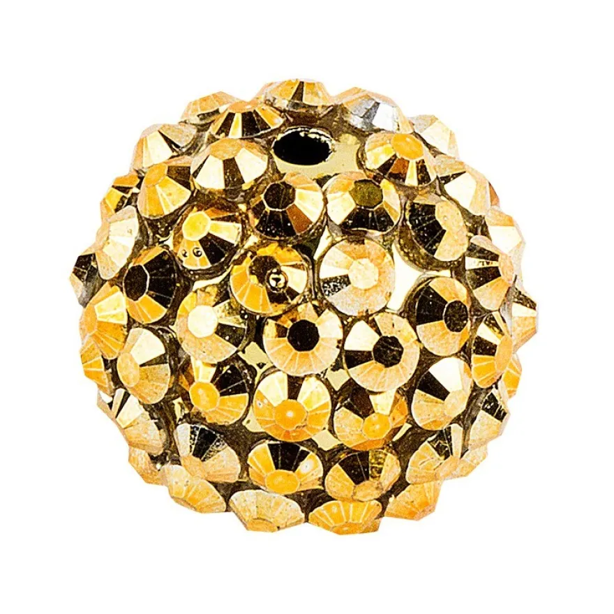 Kristall-Perlen, Ø 14mm, gold, 10 Stück
