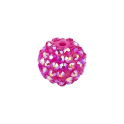 Kristall-Perlen, Ø10 mm, 10 Stück, fuchsia-irisierend