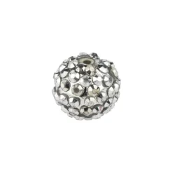 Kristall-Perlen, Ø14 mm, 10 Stück, silber-irisierend
