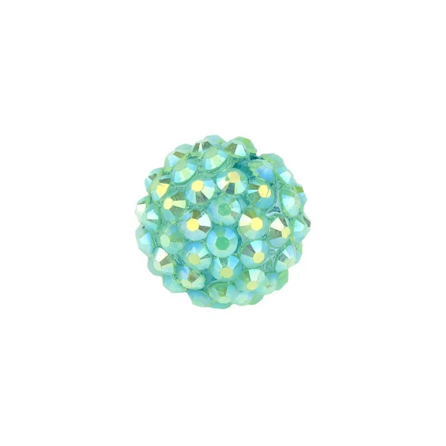 Kristall-Perlen, Ø14 mm, 10 Stück, türkis-irisierend