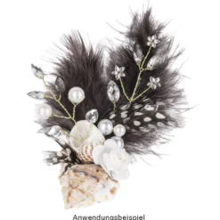 Kristallzweige, Blumen, 14cm, silber hinterlegt, klar, 10 Stück