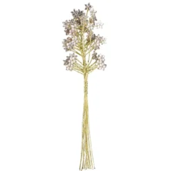 Kristallzweige, Blumen, 14cm, silber hinterlegt, rosa, 10 Stück