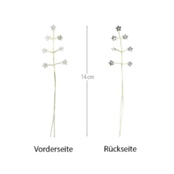 Kristallzweige, Blumen, 14cm, silber hinterlegt, klar, irisierend, 10 Stück
