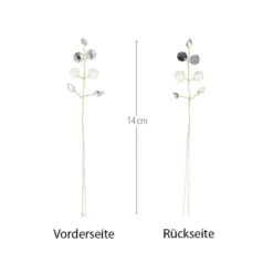 Kristallzweige, 14cm, Kristalle & Perlen, silber hinterlegt, klar, 10 Stück