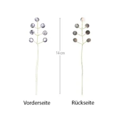 Kristallzweige, Kreise, 14cm, silber hinterlegt, flieder, 10 Stück