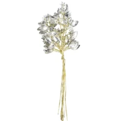 Kristallzweige, Navette & Blumen, 14cm, silber hinterlegt, klar, 10 Stück