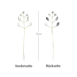 Kristallzweige, Navette & Blumen, 14cm, silber hinterlegt, klar, 10 Stück