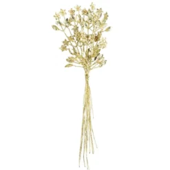 Kristallzweige, Navette & Blumen, 14cm, silber hinterlegt, champagner, 10 Stück