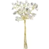 Kristallzweige, Navette & Blumen, 14cm, silber hinterlegt, klar, irisierend, 10 Stück