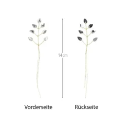 Kristallzweige, Tropfen, 14cm, silber hinterlegt, klar, 10 Stück