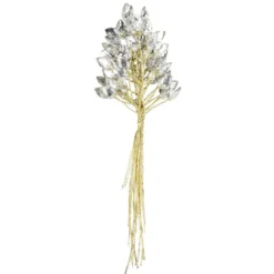 Kristallzweige, Tropfen, 14cm, silber hinterlegt, klar, 10 Stück