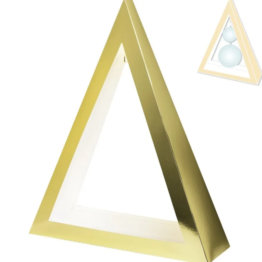 Kugelständer "Triangel", gold/perlmutt, 33,5cm hoch