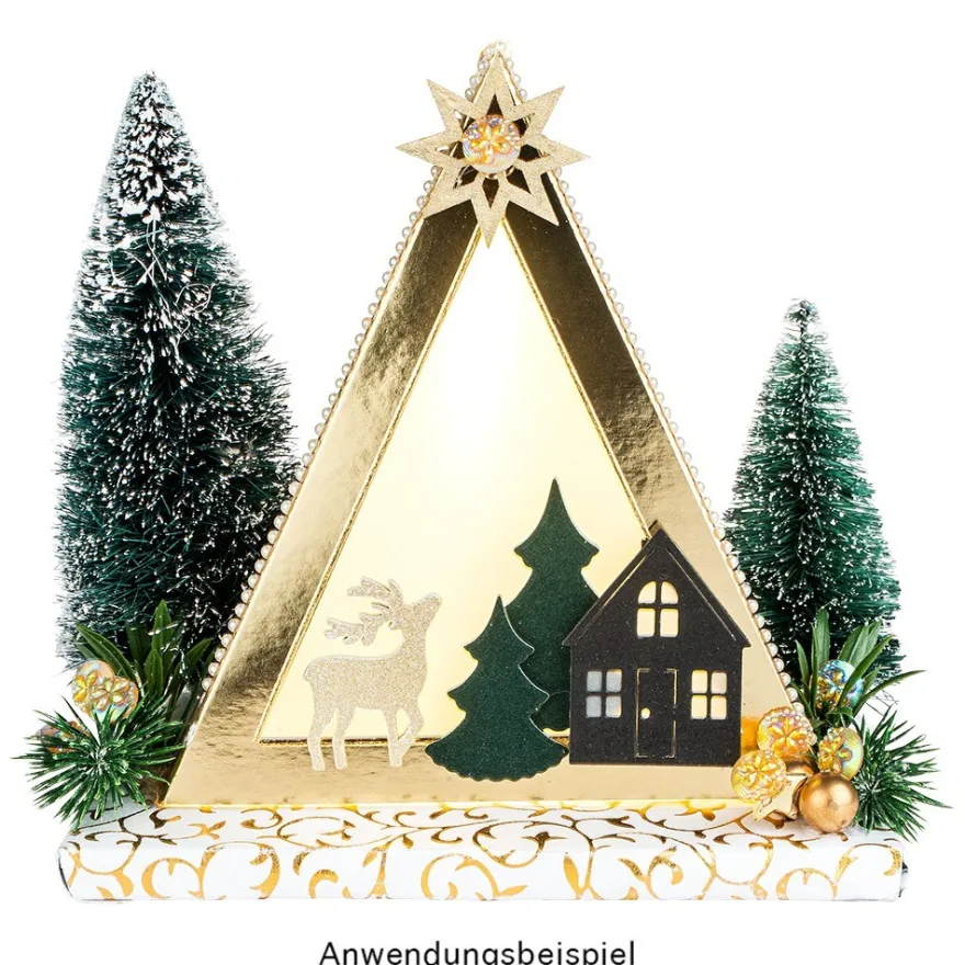 Kugelständer "Triangel", gold/perlmutt, 33,5cm hoch
