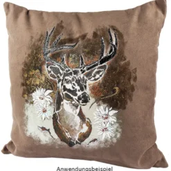Kuschel-Kissen, 45cm x 45cm, mit Füllung & Reißverschluss, taupe