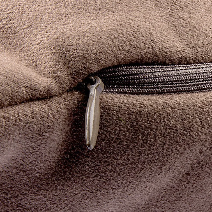 Kuschel-Kissen, 45cm x 45cm, mit Füllung & Reißverschluss, taupe
