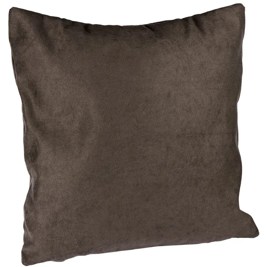 Kuschel-Kissen, 45cm x 45cm, mit Füllung & Reißverschluss, graubraun