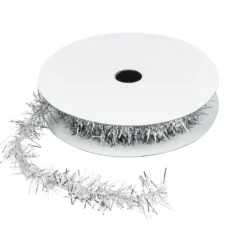 Lametta-Band, Ø 1cm, 2m lang, metallic-silber