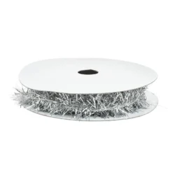 Lametta-Band, Ø 1cm, 2m lang, metallic-silber