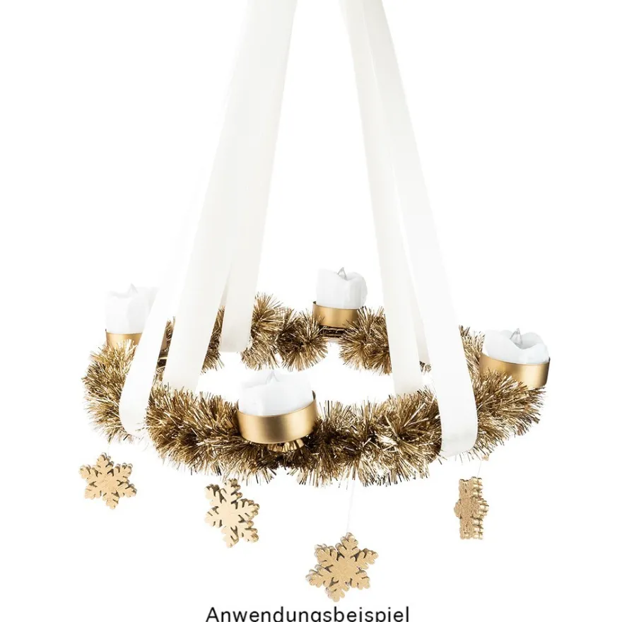 Lametta-Girlande, Deluxe, Duo Color, Ø 4cm, 2m lang, metallic-gold/metallic-silber