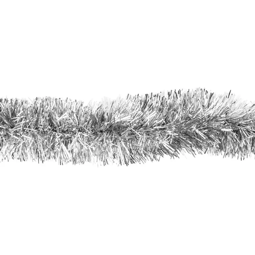 Lametta-Girlande, Deluxe, Duo Color, Ø 4cm, 2m lang, metallic-silber/metallic-silbergrau
