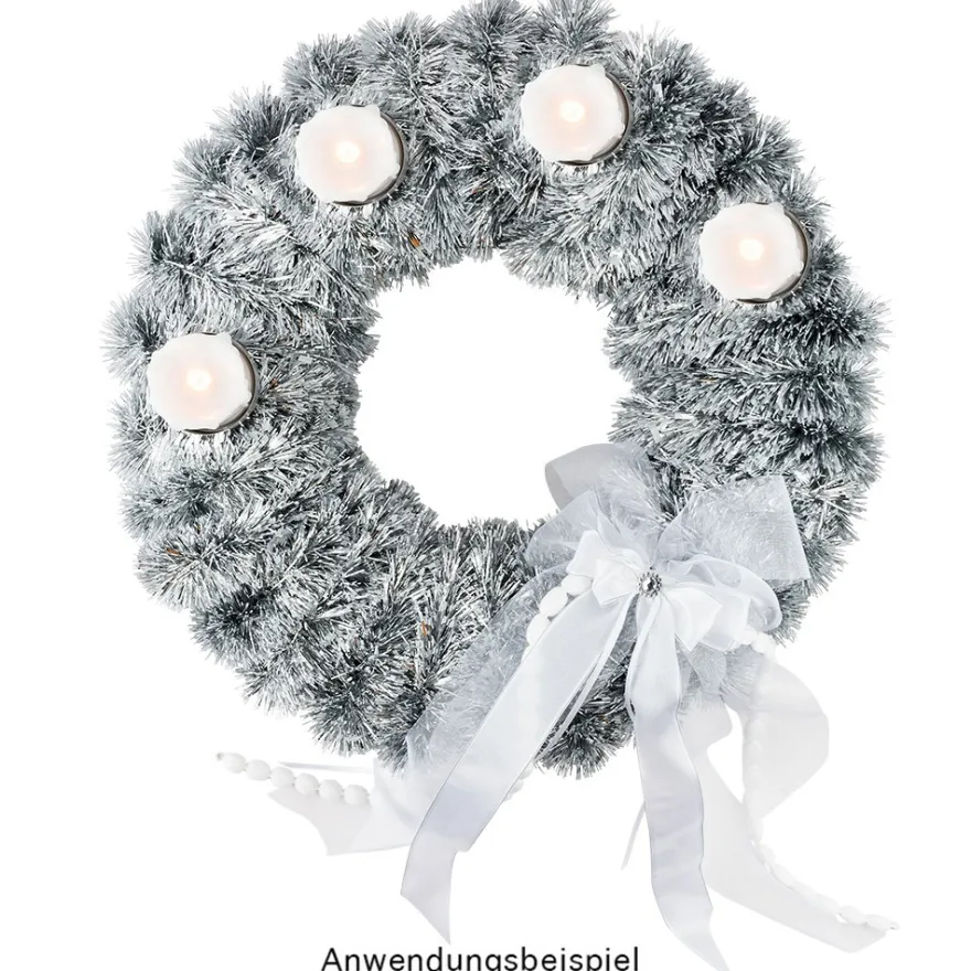 Lametta-Girlande, Deluxe, Duo Color, Ø 4cm, 2m lang, metallic-silber/metallic-silbergrau