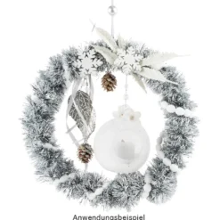 Lametta-Girlande, Deluxe, Duo Color, Ø 4cm, 2m lang, metallic-silber/metallic-silbergrau