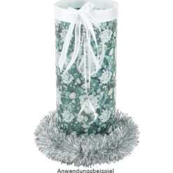 Lametta-Girlande, Deluxe, Duo Color, Ø 4cm, 2m lang, metallic-silber/metallic-silbergrau