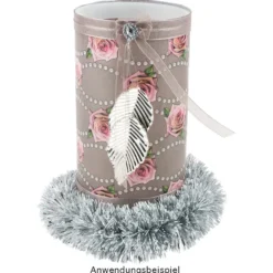 Lametta-Girlande, Deluxe, Duo Color, Ø 4cm, 2m lang, metallic-silber/weiß