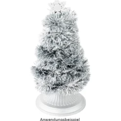 Lametta-Girlande, Deluxe, Duo Color, Ø 4cm, 2m lang, metallic-silber/weiß