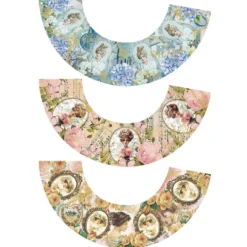 Lampenschirme aus Naturpapier, Vintage-Damen, selbstklebend, Gold- & Silberfolienveredelung, 3 Stück