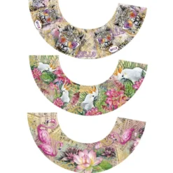 Lampenschirme aus Naturpapier, Tropic, selbstklebend, mit Goldfolienveredelung, 3 Stück
