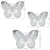 Laser-Aufleger Schmetterlinge, Design 3, je 2 Stück in 3 Größen, silber, spiegelnd, 6 Stück