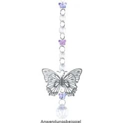 Laser-Aufleger Schmetterlinge, Design 2, je 2 Stück in 3 Größen, silber, spiegelnd, 6 Stück