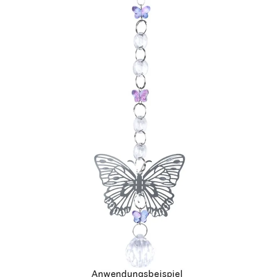 Laser-Aufleger Schmetterlinge, Design 2, je 2 Stück in 3 Größen, silber, spiegelnd, 6 Stück
