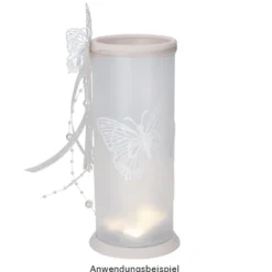 Laser-Aufleger Schmetterlinge, Design 2, je 2 Stück in 3 Größen, weiß, hochglänzend, 6 Stück