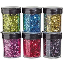 Laser-Glimmer, quadratisch, metallic, 6 Dosen