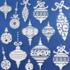 Laserglimmer-Sticker, Christbaumkugeln, 18x18 cm, weiß