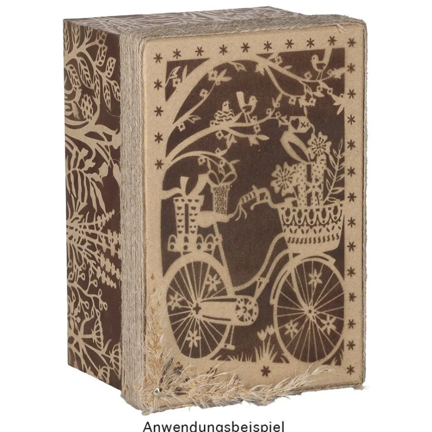 Laser-Grußkarte "Fahrrad", 12cm x 18cm, mit Umschlag & hellgrünem Einleger