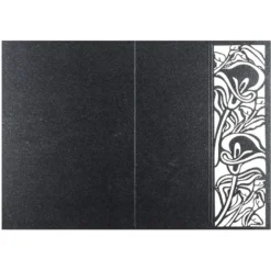 Laser-Grußkarten, Calla, 16,5cm x 11,5cm, anthrazit, inkl. Einleger & Umschläge, 5 Stück