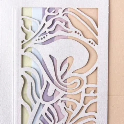 Laser-Grußkarten, Calla, 16,5cm x 11,5cm, naturweiß, inkl. Einleger und Umschläge, 5 Stück