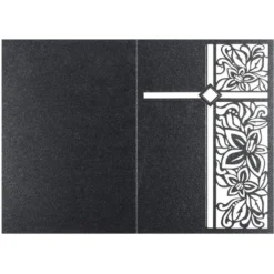 Laser-Grußkarten, Kreuz, 16,5cm x 11,5cm, anthrazit, inkl. Einleger & Umschläge, 5 Stück