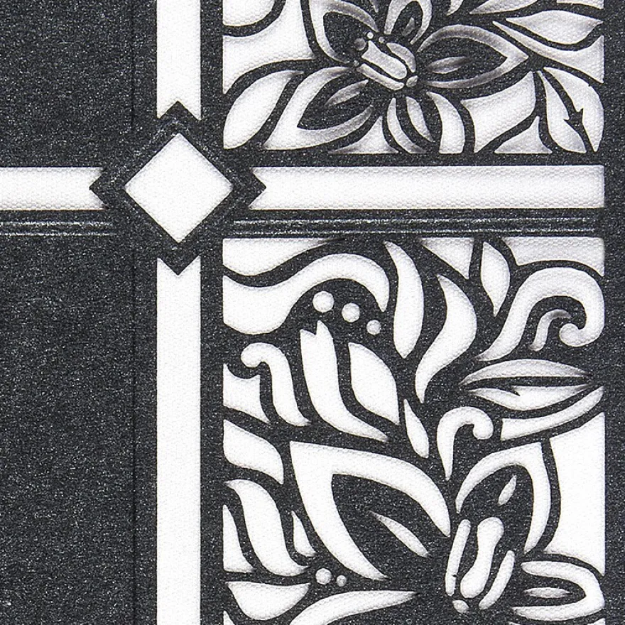 Laser-Grußkarten, Kreuz, 16,5cm x 11,5cm, anthrazit, inkl. Einleger & Umschläge, 5 Stück