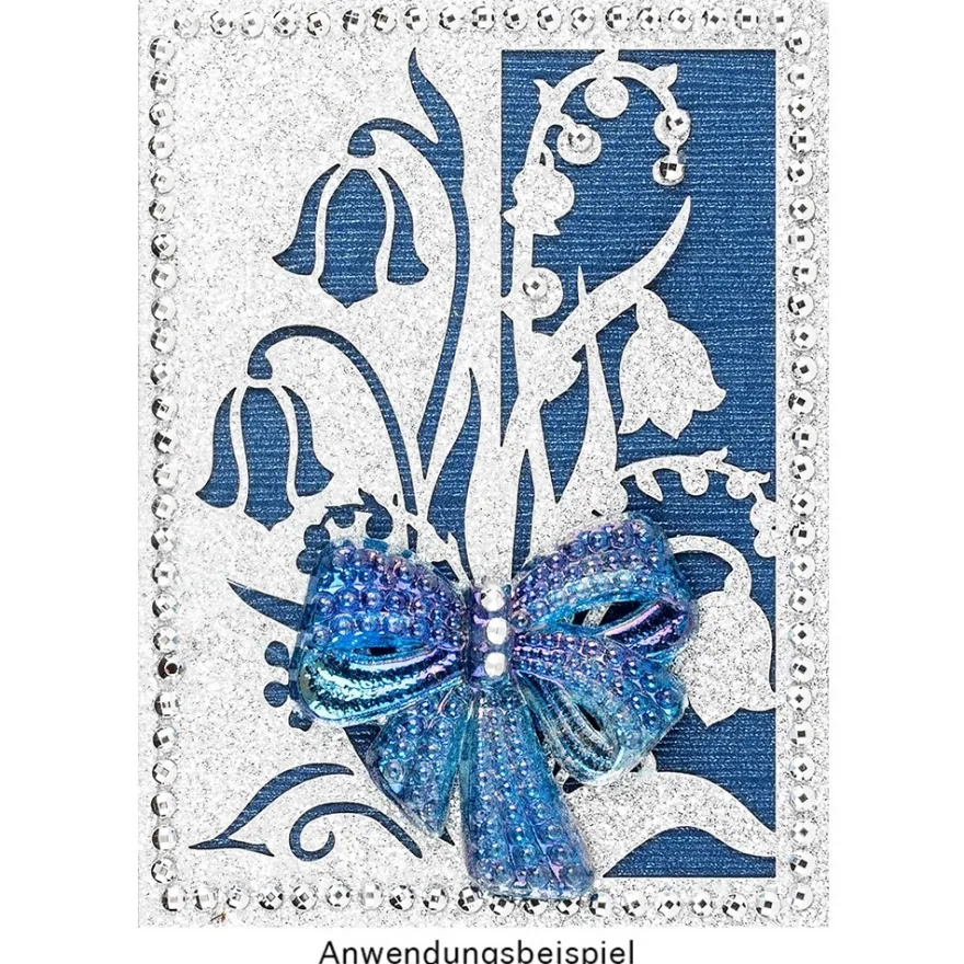 Laser-Grußkarten Mini, Schneeglöckchen, 9,5cm x 7cm, versch. Farben, mit Umschlägen, 20 Stück