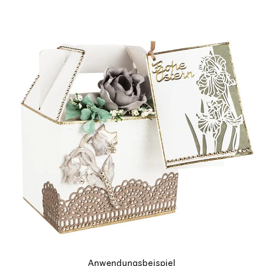 Laser-Grußkarten Mini, Schwertlilie, 9,5cm x 7cm, versch. Farben, mit Umschlägen, 20 Stück